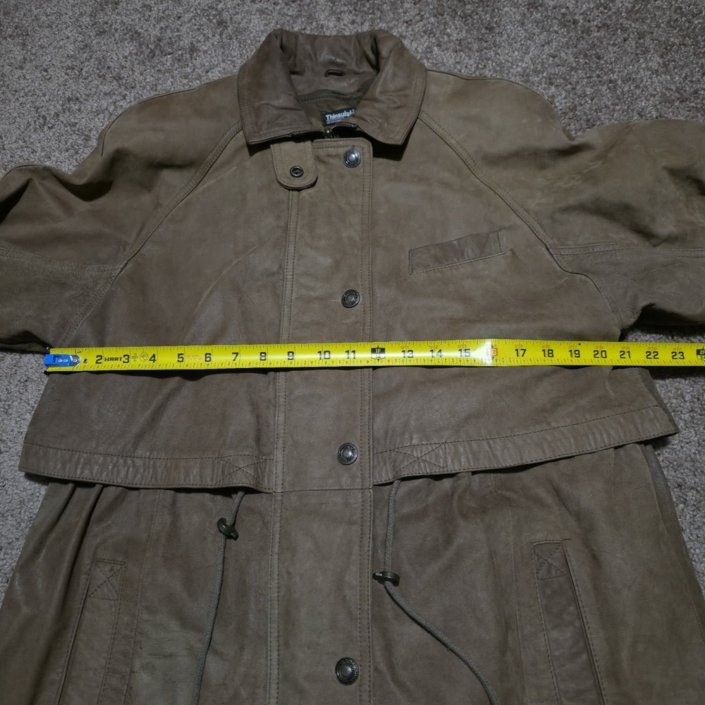 Wilsons Adventure Bound Women's Medium Trench Coat Leather Jacket Brown - Picture 12 of 14